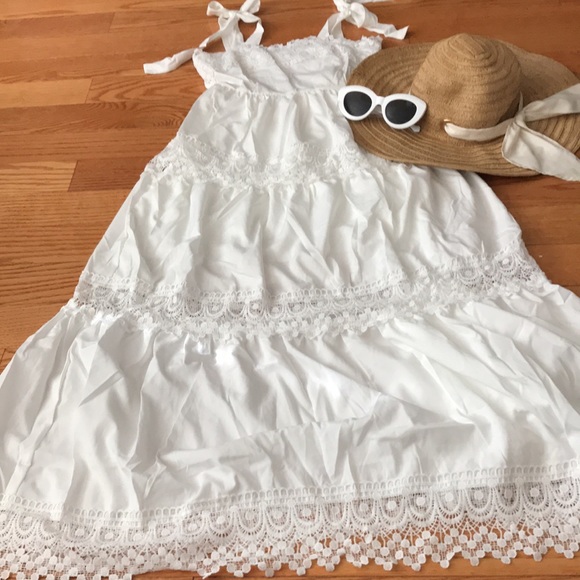 Beautiful white summer long dress - Picture 10 of 12